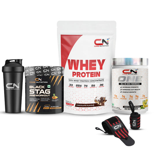 Black stag Pre workout, Whey Protein & Core One Intra Workout
