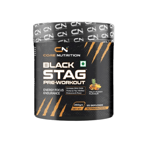 Black stag Pre workout, Whey Protein & Core One Intra Workout - Core Nutrition